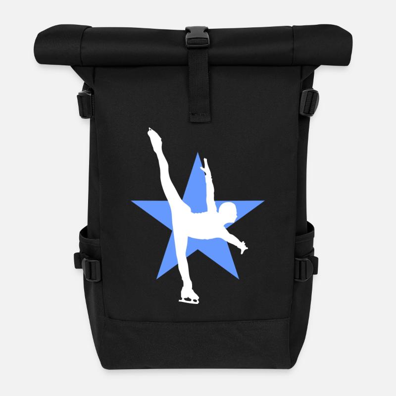 Eiskunstlauf Schlittschuhlauf Eis Figuren Tanz - Rolltop Rucksack - Schwarz