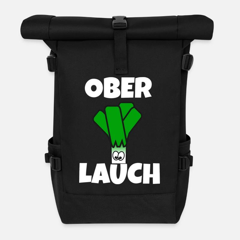 Ober Lauch | Lauch | Muskelmann - Rolltop Rucksack - Schwarz