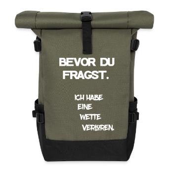 lost bet - Roll Top Backpack - olive/black - Front