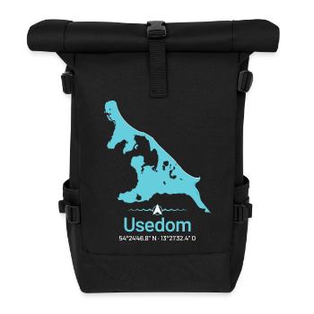 Usedom | Design map - Roll Top Backpack - black - Front