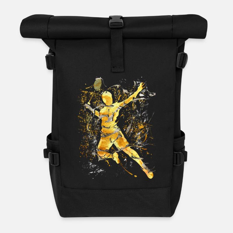 Badminton - Smash - Badminton - Rolltop Rucksack - Schwarz