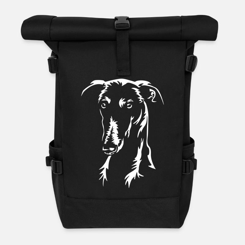 Galgo Kopf "Black Edition" - Rolltop Rucksack - Schwarz