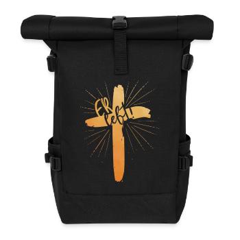 Er lebt - Rolltop Rucksack - Schwarz - Vorne