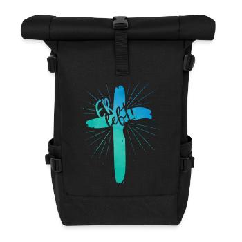 Er lebt - Rolltop Rucksack - Schwarz - Vorne