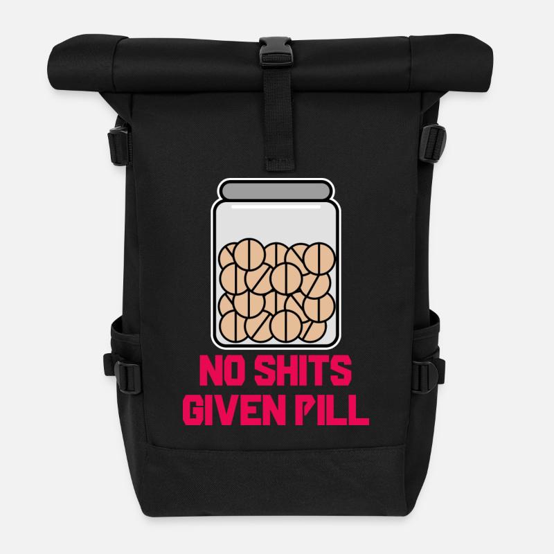 Egal Statement Haltung Ist Mir Wurscht - Rolltop Rucksack - Schwarz