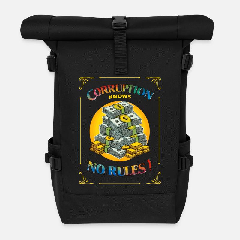 Korruption kennt keine Regeln - Rolltop Rucksack - Schwarz