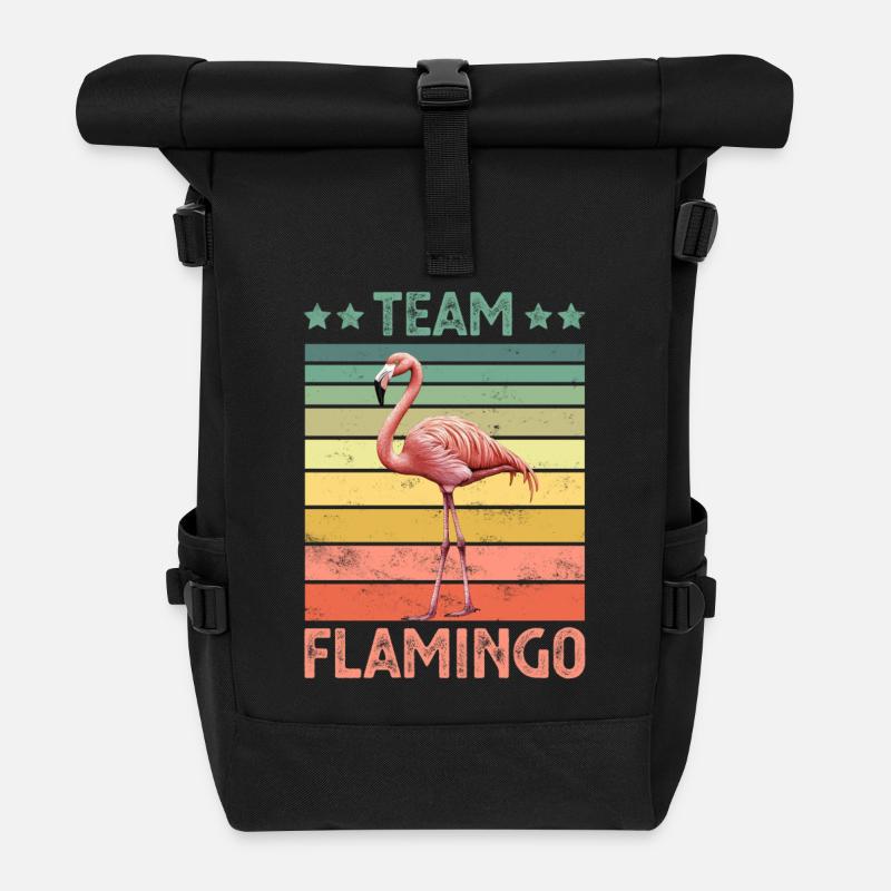 Flamant - Sac à dos roll top - noir