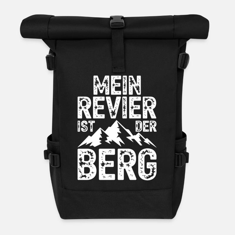 Mon territoire, c’est la montagne - Sac à dos roll top - noir
