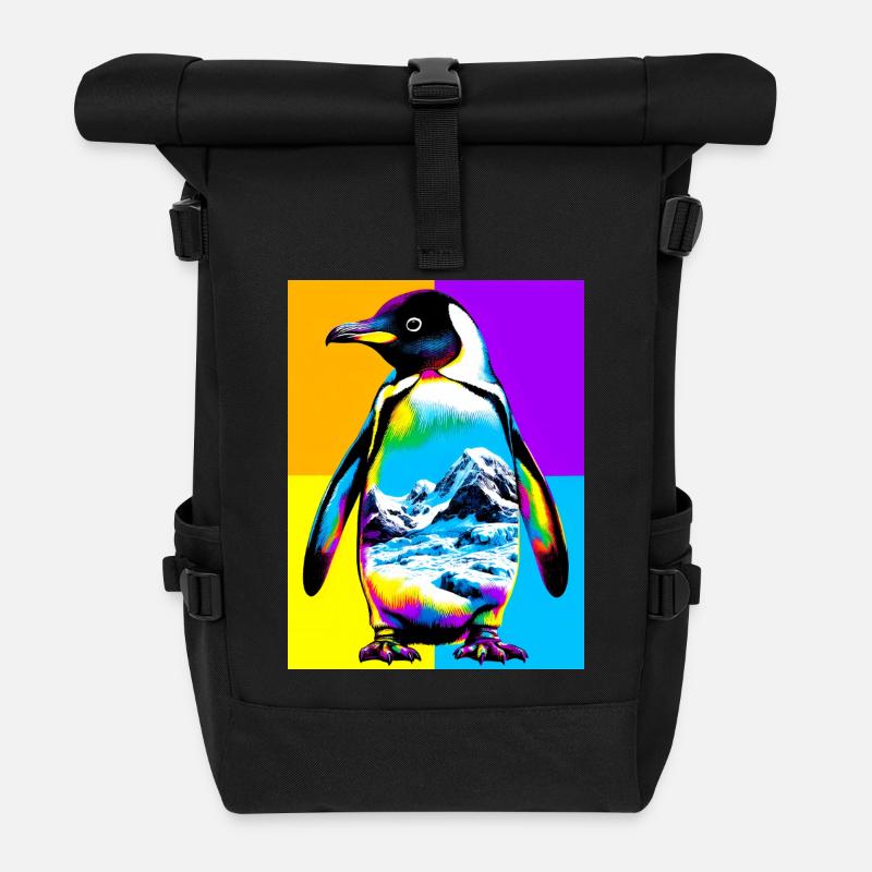 Pinguin - Rolltop Rucksack - Schwarz
