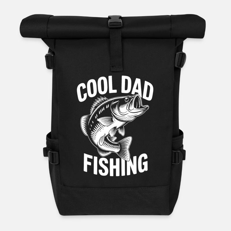 Cool Dad Fishing Design - Rolltop Rucksack - Schwarz