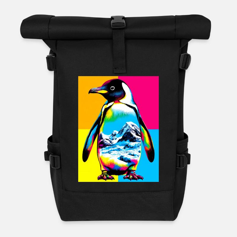 Pinguin - Rolltop Rucksack - Schwarz