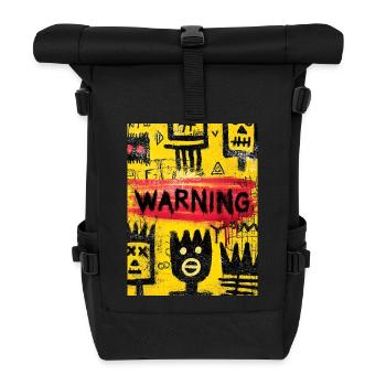 Visual Urban Graffiti Warning - Roll Top Backpack - black - Front