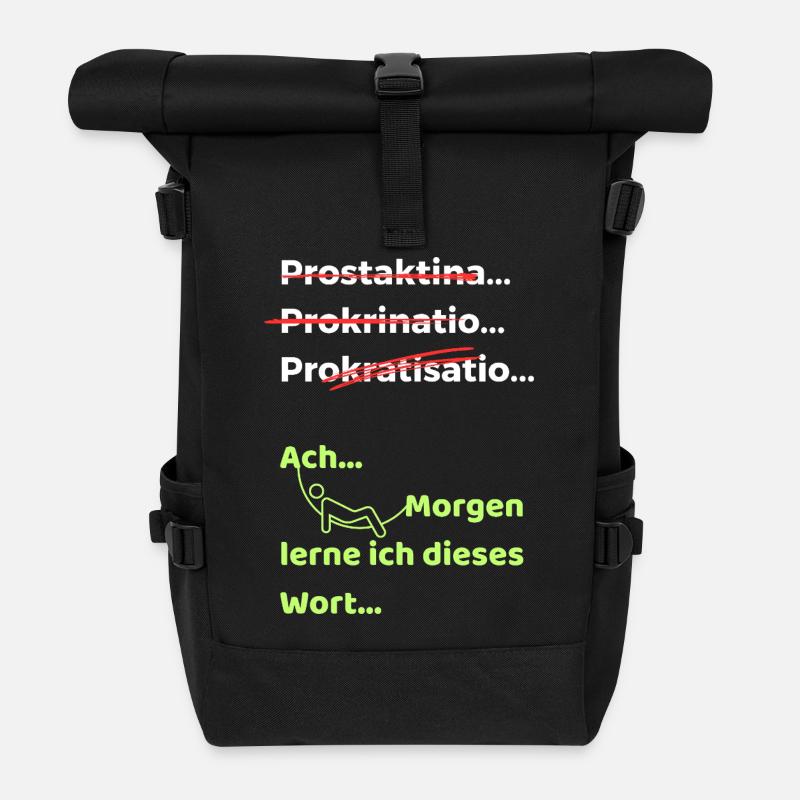 Procrastination Blague Drôle Dire Hamac - Sac à dos roll top - noir