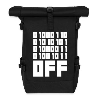 Binary Code F**k OFF – Nerd Humor & Geek Code - Roll Top Backpack - black - Front