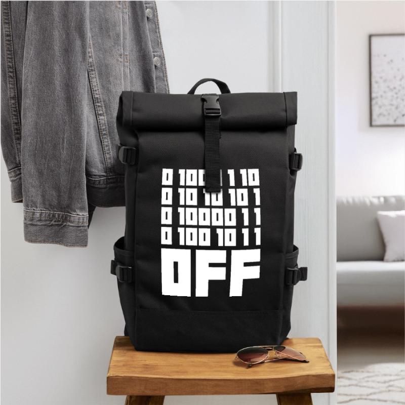 Binärcode F**k OFF – Nerd Humor & Geek Code Rolltop Rucksack
