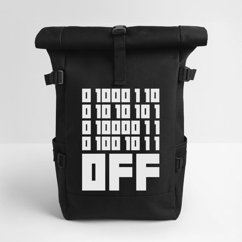 Binary Code F**k OFF – Humour Nerd & Geek Code Sac à dos roll top