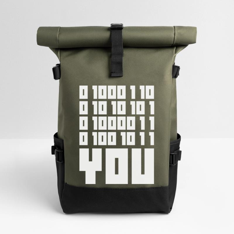 Binary Code F**k YOU – Geek Code & Nerd Humo Roll Top Backpack