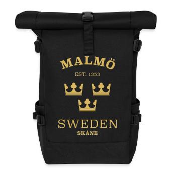 Malmö Sweden Schweden - Roll Top Backpack - black - Front