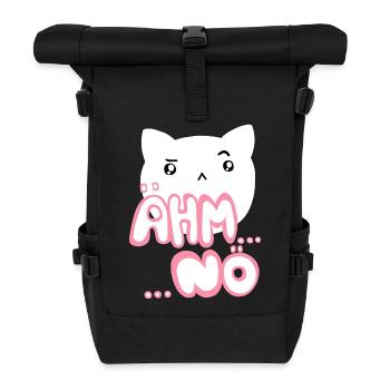 Um, nope, kawaii cat pink - Roll Top Backpack - black - Front