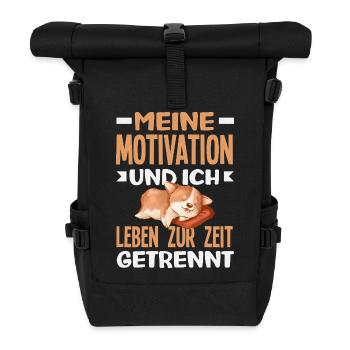 My motivation and I - currently separated - Roll Top Backpack - black - Front
