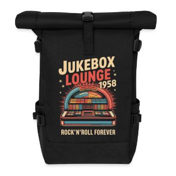 Vintage Musik Werbung - Rolltop Rucksack - Schwarz - Vorne