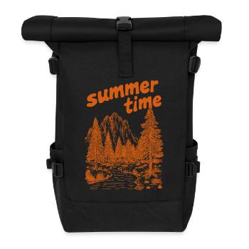 Silhouette de la nature estivale - Sac à dos roll top - noir - Devant