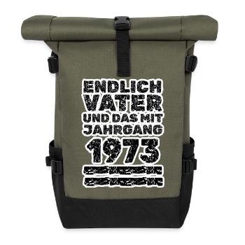 1973 - Roll Top Backpack - olive/black - Front
