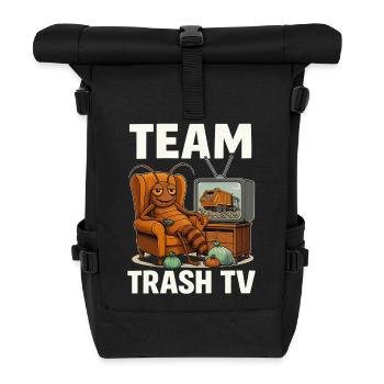 Team Trash TV - Rolltop Rucksack - Schwarz - Vorne
