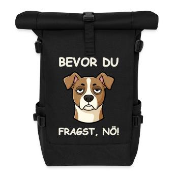 Einfach Nö Hund Lustiger Spruch - Rolltop Rucksack - Schwarz - Vorne