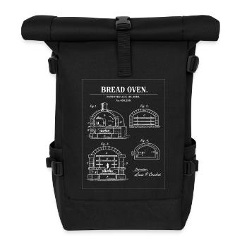 Design des Brotofen-Bauplans - Rolltop Rucksack - Schwarz - Vorne