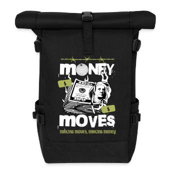 Money in Motion - Roll Top Backpack - black - Front