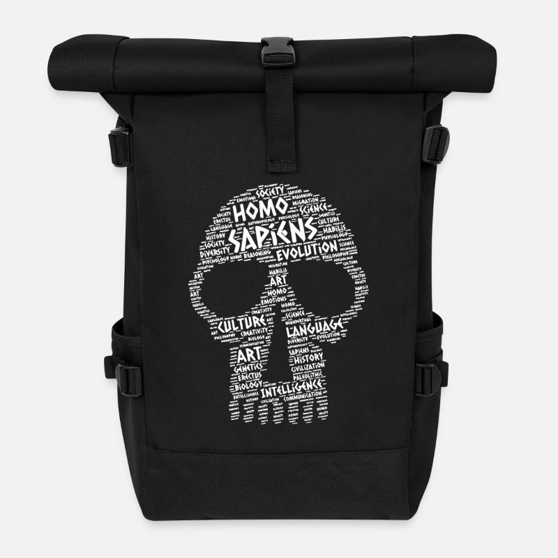 Homo sapiens-Wolke - Rolltop Rucksack - Schwarz