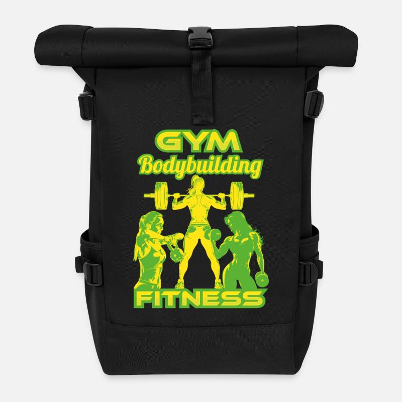 Fitness-gymGirlsG - Roll Top Backpack - black