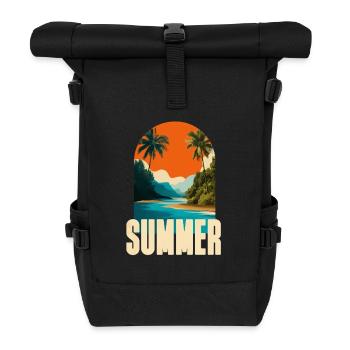 Tropical summer beach - Roll Top Backpack - black - Front