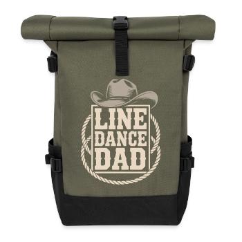 Line Dance Dad Cowboy Look - Roll Top Backpack - olive/black - Front