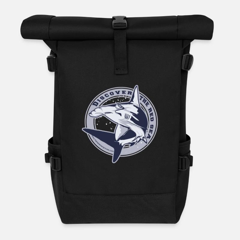 Hammerhead in circle - Sac à dos roll top - noir