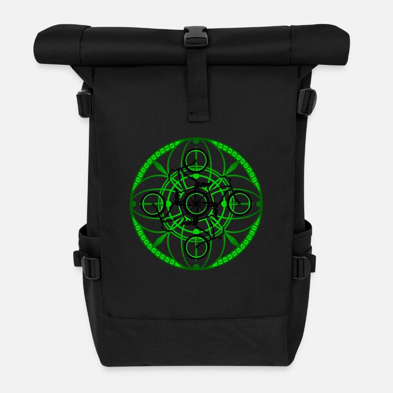 Bicycle Ornament - Roll Top Backpack - black