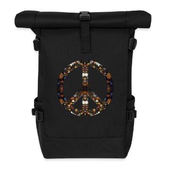 Peacezeichen Friedensbewegung Friedenssymbol icon - Rolltop Rucksack - Schwarz - Vorne