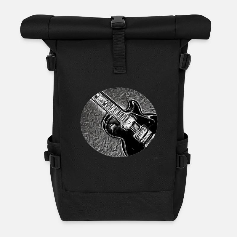 Gitarre - Rolltop Rucksack - Schwarz