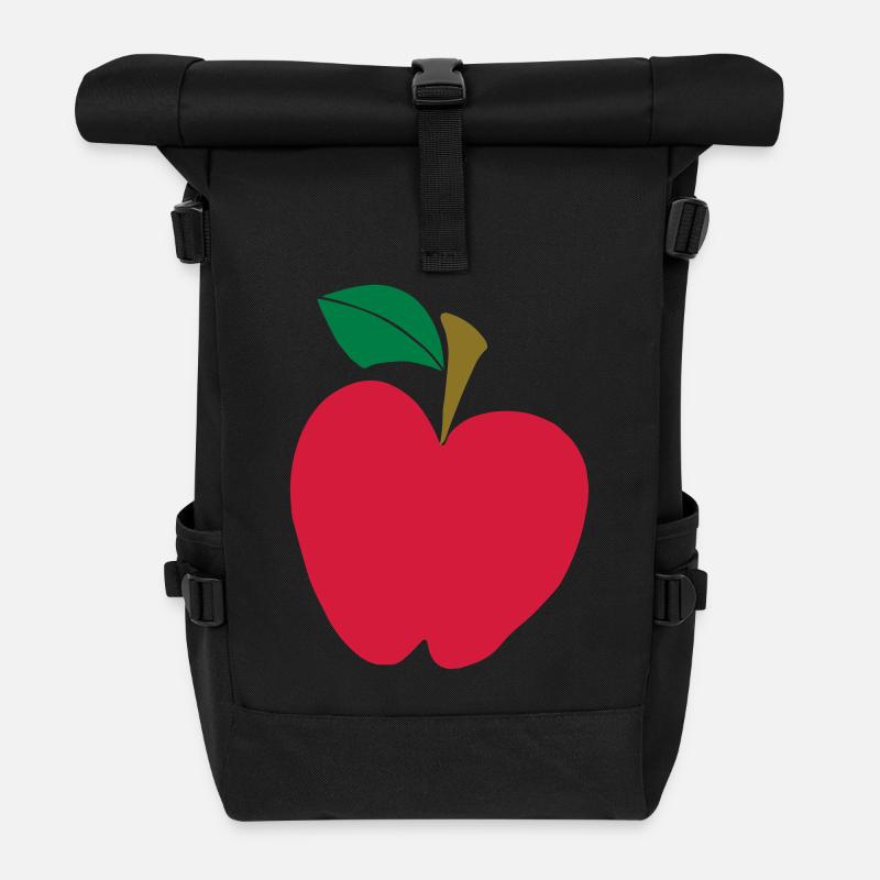 apple - Roll Top Backpack - black