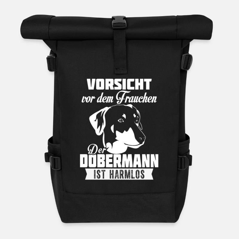 DOBERMANN HÄNGEOHREN - Rolltop Rucksack - Schwarz
