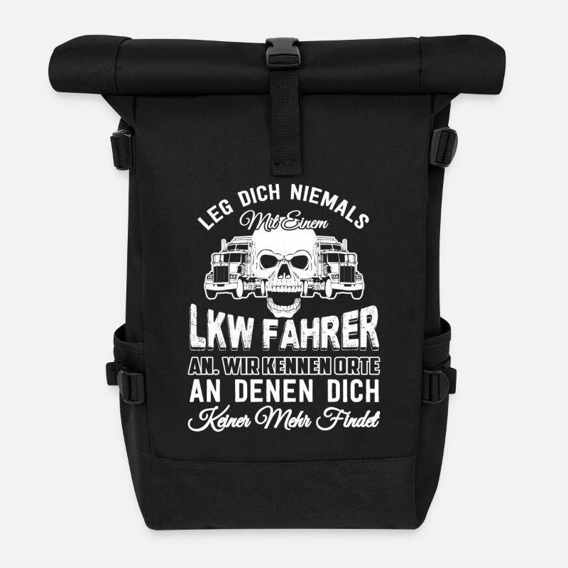 Lkw Fahrer - Rolltop Rucksack - Schwarz