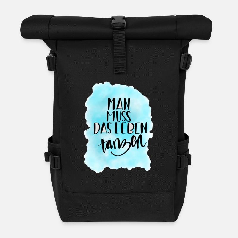 Das Leben tanzen - Rolltop Rucksack - Schwarz