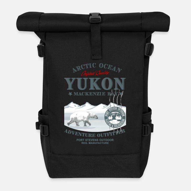 Yukon - Polar Bear - Eisbär - Rolltop Rucksack - Schwarz