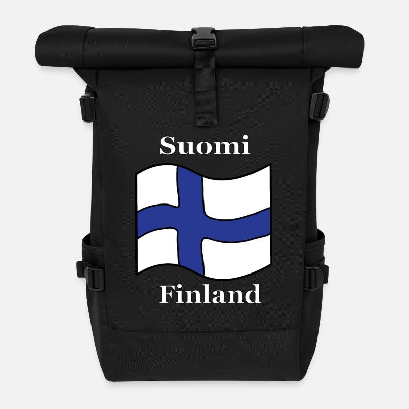 Finland Finland Flag - Roll Top Backpack - black
