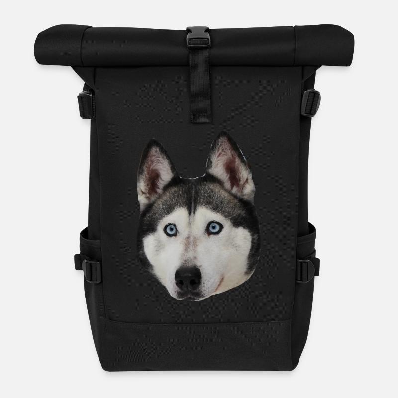 Siberian Husky - Rolltop Rucksack - Schwarz