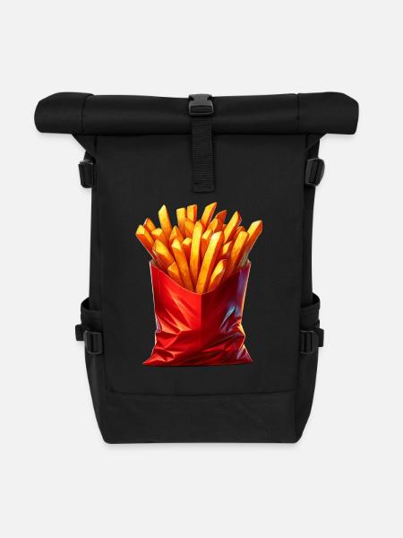 Pommes Fritten - Rolltop Rucksack - Schwarz