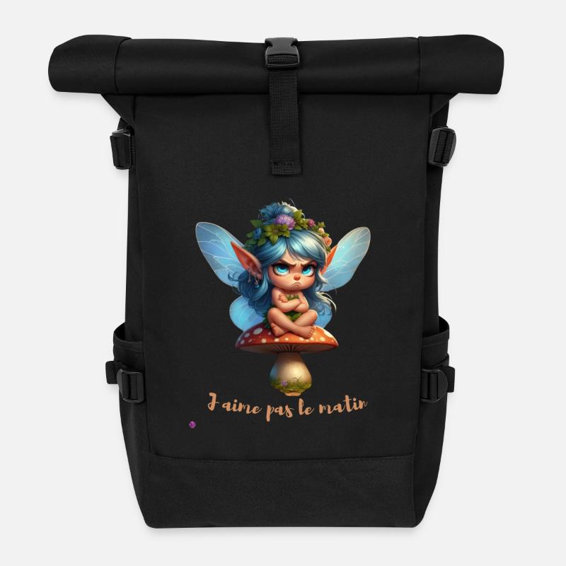J aime pas le matin - Sac à dos roll top - noir