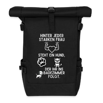 Hundeliebhaberin witziger Spruch - Rolltop Rucksack - Schwarz - Vorne