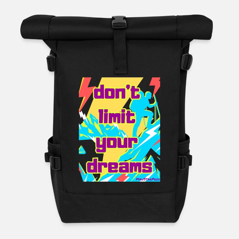 Don't limit your dreams - Rolltop Rucksack - Schwarz